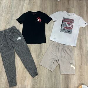 Nike boys S 8-10 sweat pants, tee shirts and shorts bundle